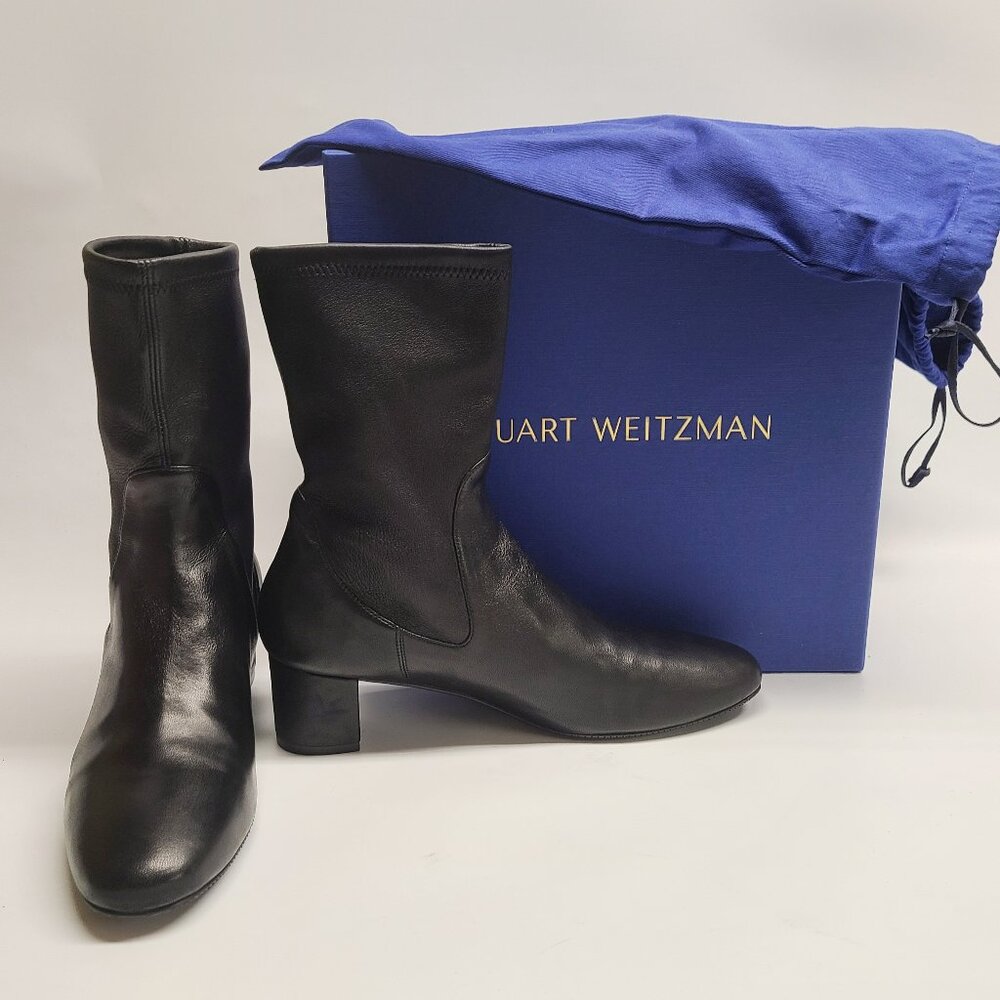 Stuart Weitzman Ernestine boots in black 10.5 Women's Sock Ankle Bootie Spain